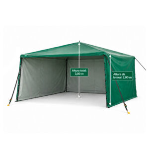 Área de Vivência NR31 – Barraca / Tenda 8 x 4 – Acessório com 3 Laterais Fechadas Sunset