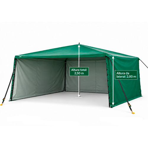 Área de Vivência NR31 – Barraca / Tenda 2 x 2 – Acessório com 3 Laterais Fechadas Sunset
